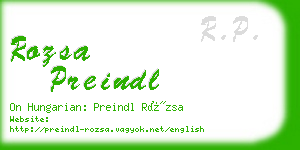 rozsa preindl business card